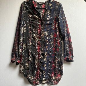 Sandwich Chic Sheer Button-Up Blouse Sz 8